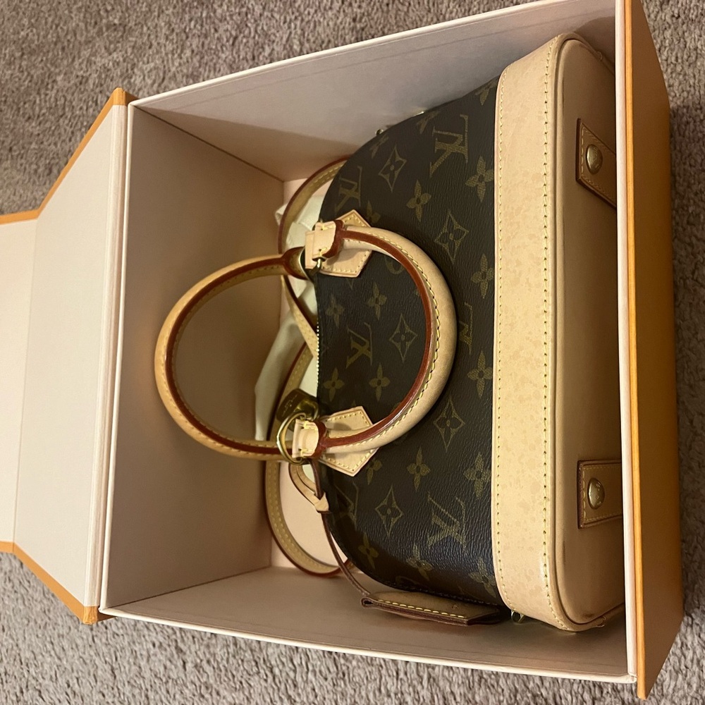 Luxury Designer Monogram Handbag - Brown and tan